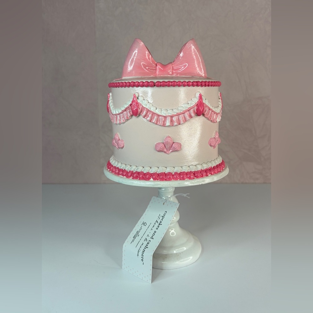 Cupcakes and Cashmere Pink and White Decorative Cake with Bow - Picture 7 of 14